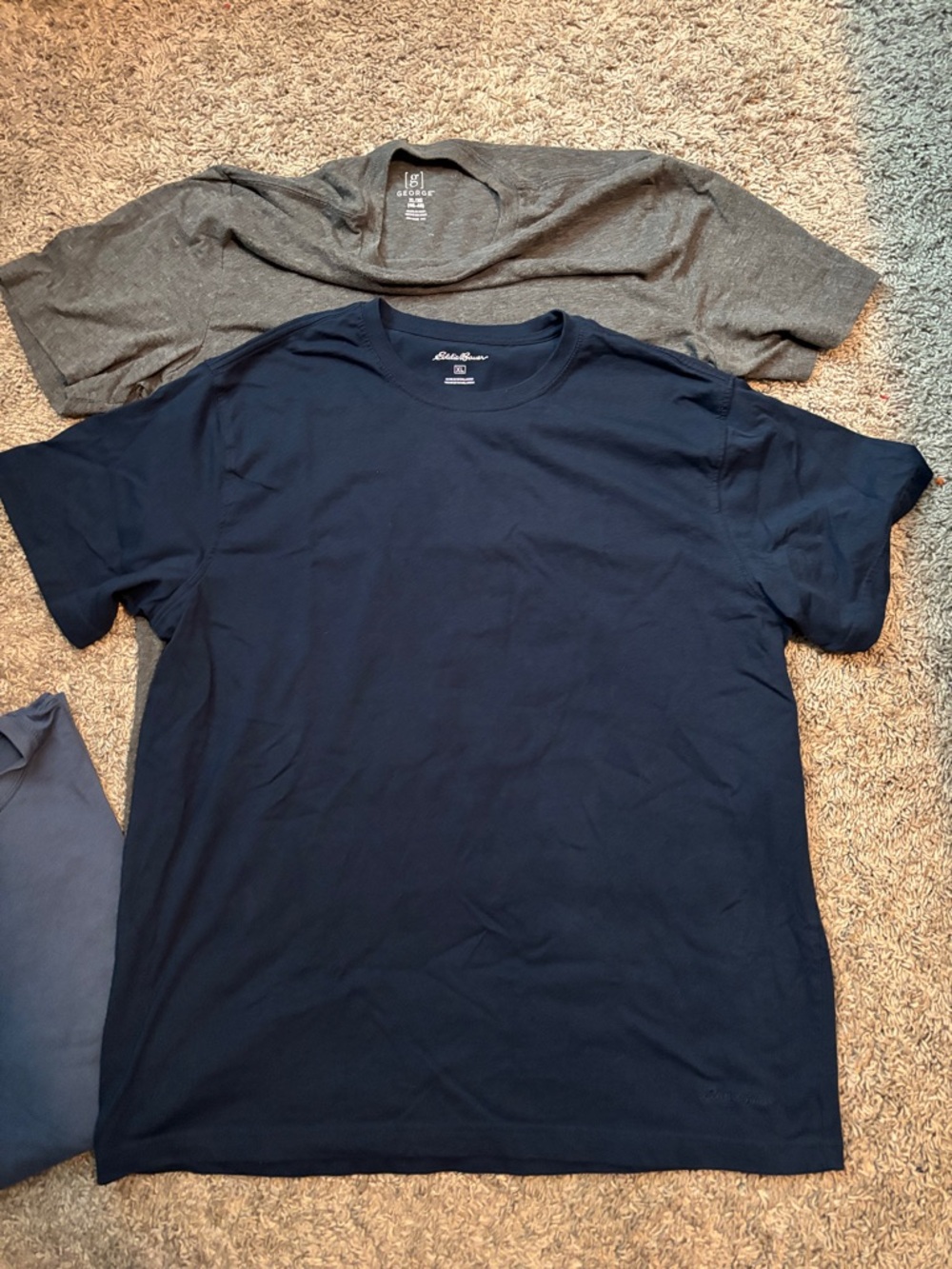 Eddie Bauer Men’s Short Sleeve Crew Tee Trio - Light Gray, Slate Blue and Navy - Picture 7 of 9